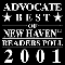 >
          </a><br><br>
          New Haven Advocate's<br>
          "Best of New Haven 2001"<br>
          -- Staff Picks --<br>
          Scott Harris, Best Radio News Reporter<br>
          <a href=